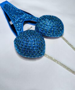 "Bikini de Competencia combinación de cristales Azul Turquesa"