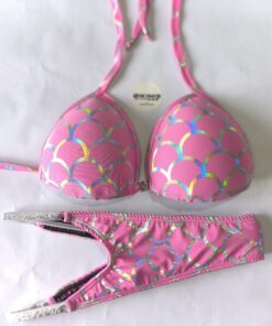 "Bikinis de Posing rosado sirena para Bikini Fitness, Wellness y Figura - Diseñados para la Mujer Fuerte y Segura"