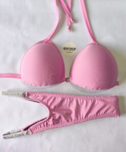 "Bikinis de Posing rosado claro mate para Bikini Fitness, Wellness y Figura - Diseñados para la Mujer Fuerte y Segura"