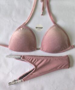 "Bikinis de Posing rosa pastel tercioplo para Bikini Fitness, Wellness y Figura - Diseñados para la Mujer Fuerte y Segura"