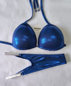 "Bikinis de Posing azul rey brillante para Bikini Fitness, Wellness y Figura - Diseñados para la Mujer Fuerte y Segura"