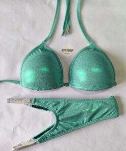 "Bikinis de Posing verde jade para Bikini Fitness, Wellness y Figura - Diseñados para la Mujer Fuerte y Segura"