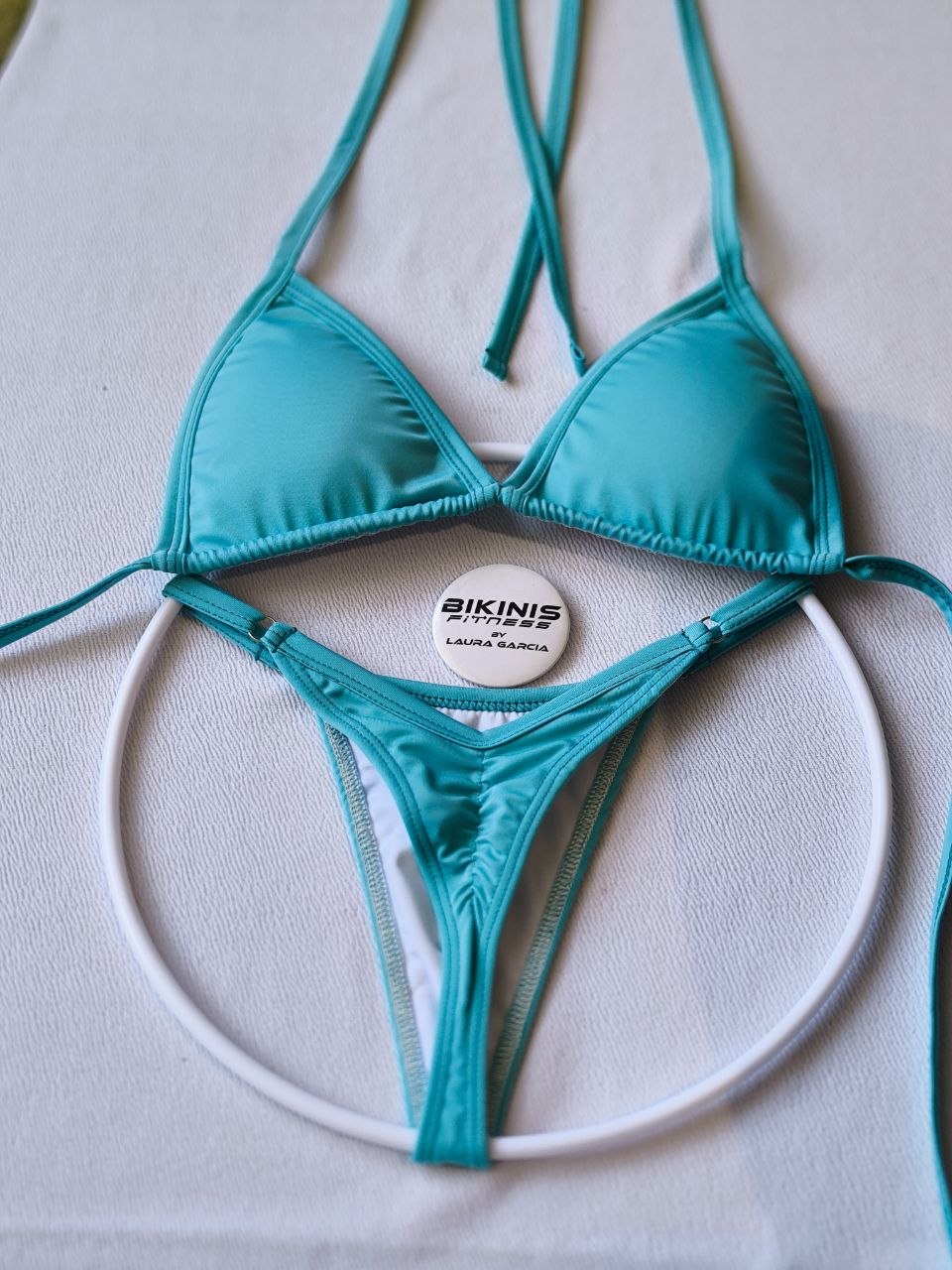 Bikini azul celeste claro corte corazón breteles ajustables