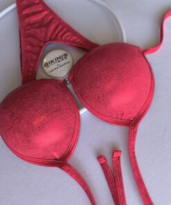 Bikini de posing, práctica coral brillante, copa triangulo breteles ajustables BikinisFitness