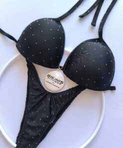 Bikini de Posing Negro Galaxia Cristales Elegance BikinisFitness BikinisFitness